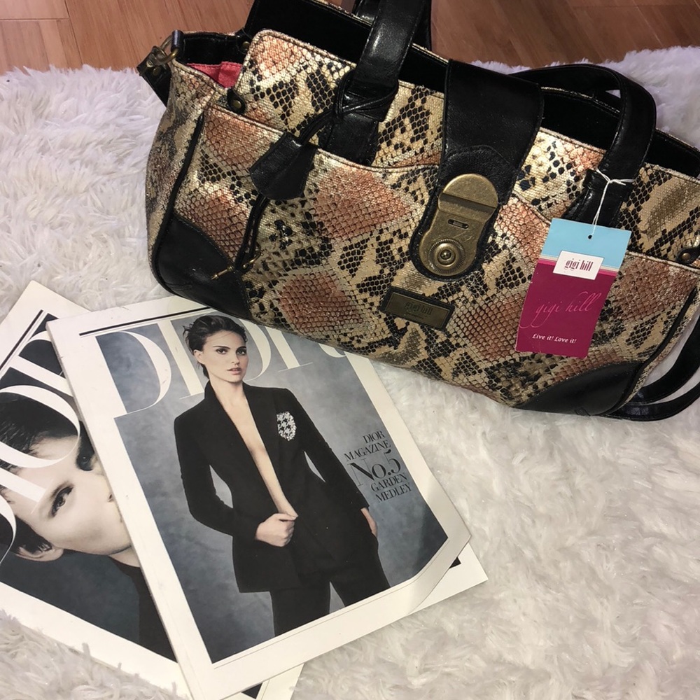 Gigi Hill snake skin Handbag